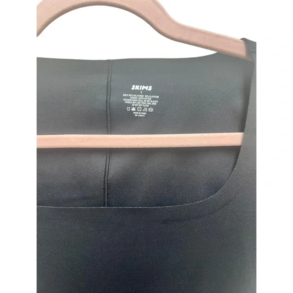 NWT SKIMS BODY Womens Long Slip Dress Size S Onyx Bodycon Square Neck Elegant - Picture 6 of 8